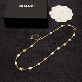 Новейшее золотое колье Chanel с натуральными пресноводными жемчуж
