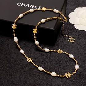 Новейшее золотое колье Chanel с натуральными пресноводными жемчуж