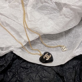 Chanel высококачественное новейшее ожерелье с двойным C и черным 