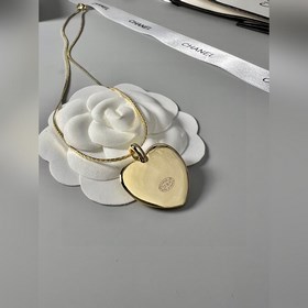 Chanel, подвеска в форме сердца, из латуни, классический дизайн,
