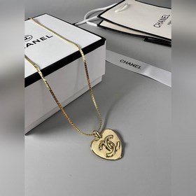 Chanel, подвеска в форме сердца, из латуни, классический дизайн,