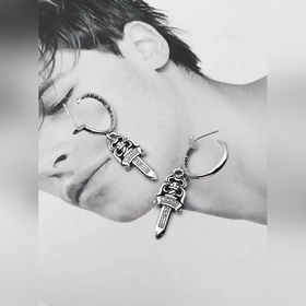 Chrome Hearts Кросс-сердце индивидуальные серьги-гвоздики, для му