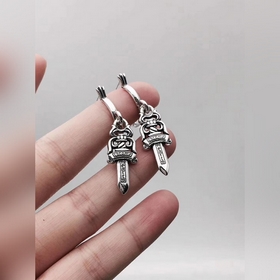 Chrome Hearts Кросс-сердце индивидуальные серьги-гвоздики, для му