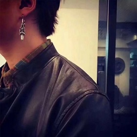 Chrome Hearts Кросс-сердце индивидуальные серьги-гвоздики, для му