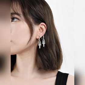 Chrome Hearts Кросс-сердце индивидуальные серьги-гвоздики, для му
