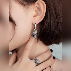 Chrome Hearts Кросс-сердце индивидуальные серьги-гвоздики, для му