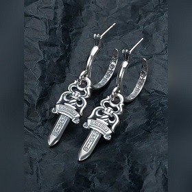 Chrome Hearts Кросс-сердце индивидуальные серьги-гвоздики, для му