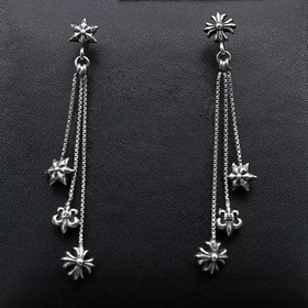 Chrome Hearts Крестообразные серьги с кисточками, вес пары около 