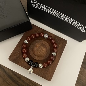 Специальная версия Chrome Hearts, браслет с красным агатом и крес
