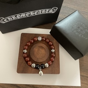 Специальная версия Chrome Hearts, браслет с красным агатом и крес
