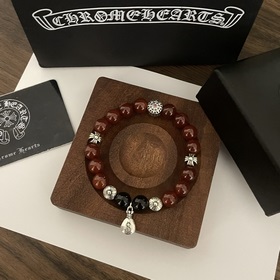 Специальная версия Chrome Hearts, браслет с красным агатом и крес