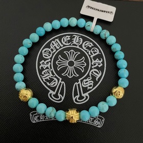 Специальная версия Chrome Hearts с бирюзой и золотом. Браслет с м