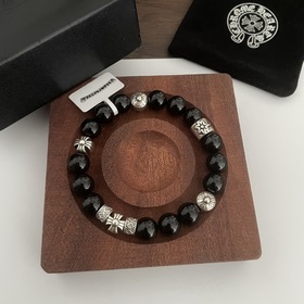 Специальная версия Chrome Hearts Черный гагат * Браслет с крестом