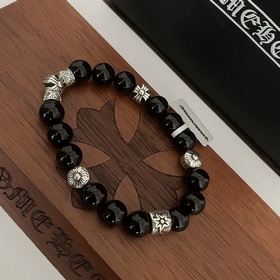 Специальная версия Chrome Hearts Черный гагат * Браслет с крестом