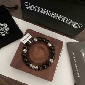Специальная версия Chrome Hearts Черный гагат * Браслет с крестом