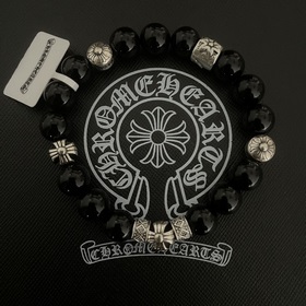Специальная версия Chrome Hearts Черный гагат * Браслет с крестом