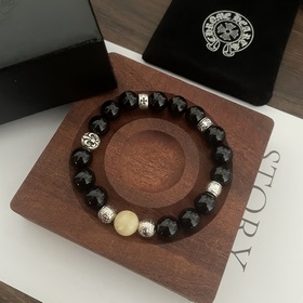 Специальная версия Chrome Hearts Черный гагат * Браслет с крестом