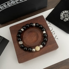 Специальная версия Chrome Hearts Черный гагат * Браслет с крестом