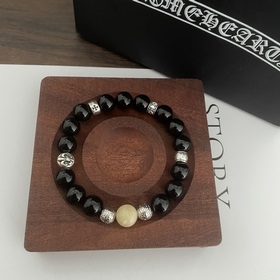 Специальная версия Chrome Hearts Черный гагат * Браслет с крестом