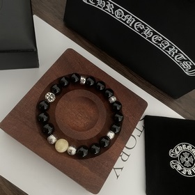 Специальная версия Chrome Hearts Черный гагат * Браслет с крестом