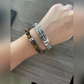Классический браслет с крестом из серебра 925 пробы Размеры： 18/2