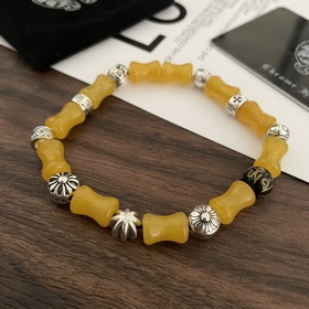 Специальная версия Chrome Hearts Браслет из янтаря и бамбука * Бр