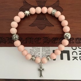 Специальная версия Chrome Hearts Браслет с розовым кристаллом и м