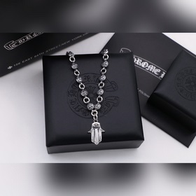 Chrome Hearts Серебряный браслет с крестом и бусинами в форме лад