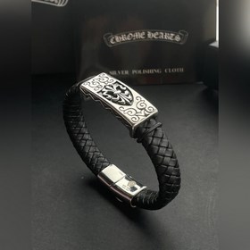 Chrome Hearts, браслет из кожи с классическим скаутским узором, и