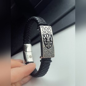 Chrome Hearts, браслет из кожи с классическим скаутским узором, и