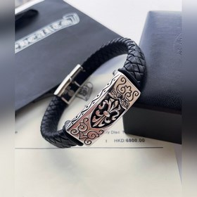 Chrome Hearts, браслет из кожи с классическим скаутским узором, и