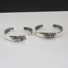 Chrome Hearts Chrome Hearts Браслет с открытым крестом и свежим д