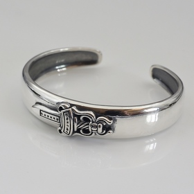 Chrome Hearts Chrome Hearts Браслет с открытым крестом и свежим д