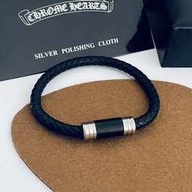 Специальная версия Chrome Hearts Браслет из черного янтаря с кожа