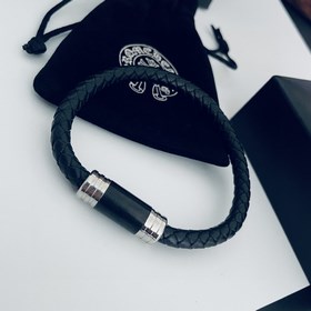 Специальная версия Chrome Hearts Браслет из черного янтаря с кожа