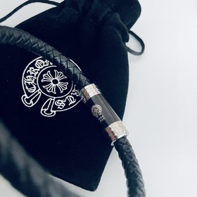 Специальная версия Chrome Hearts Браслет из черного янтаря с кожа