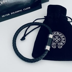 Специальная версия Chrome Hearts Браслет из черного янтаря с кожа