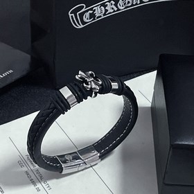 Chrome Hearts Классический ретро браслет из кожи с цветочным узор