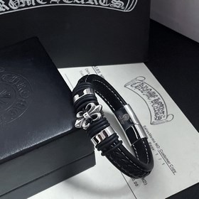 Chrome Hearts Классический ретро браслет из кожи с цветочным узор
