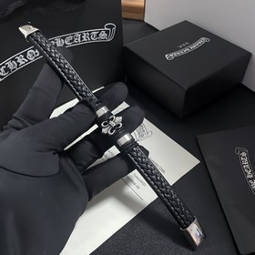 Chrome Hearts Классический ретро браслет из кожи с цветочным узор