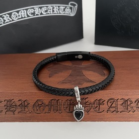 Специальная версия Chrome Hearts Сердцевидный кулон Кожаный брасл