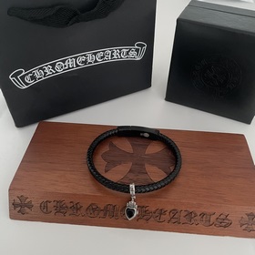Специальная версия Chrome Hearts Сердцевидный кулон Кожаный брасл