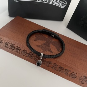 Специальная версия Chrome Hearts Сердцевидный кулон Кожаный брасл