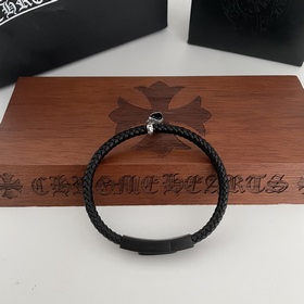 Специальная версия Chrome Hearts Сердцевидный кулон Кожаный брасл