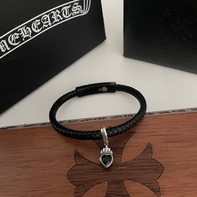 Специальная версия Chrome Hearts Сердцевидный кулон Кожаный брасл