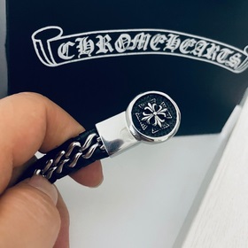 Chrome Hearts Классический браслет с крестом из кожи в стиле ретр