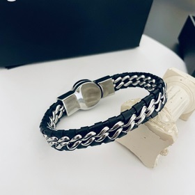 Chrome Hearts Классический браслет с крестом из кожи в стиле ретр