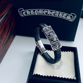 Chrome Hearts Классический браслет с крестом из кожи в стиле ретр