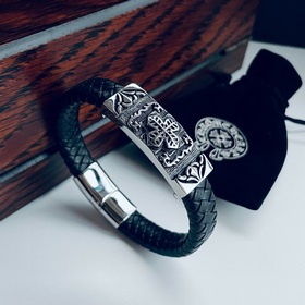 Chrome Hearts Классический браслет с крестом из кожи в стиле ретр