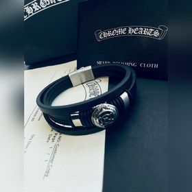 Chrome Hearts, классический браслет с кожаным шнуром виде штурвал